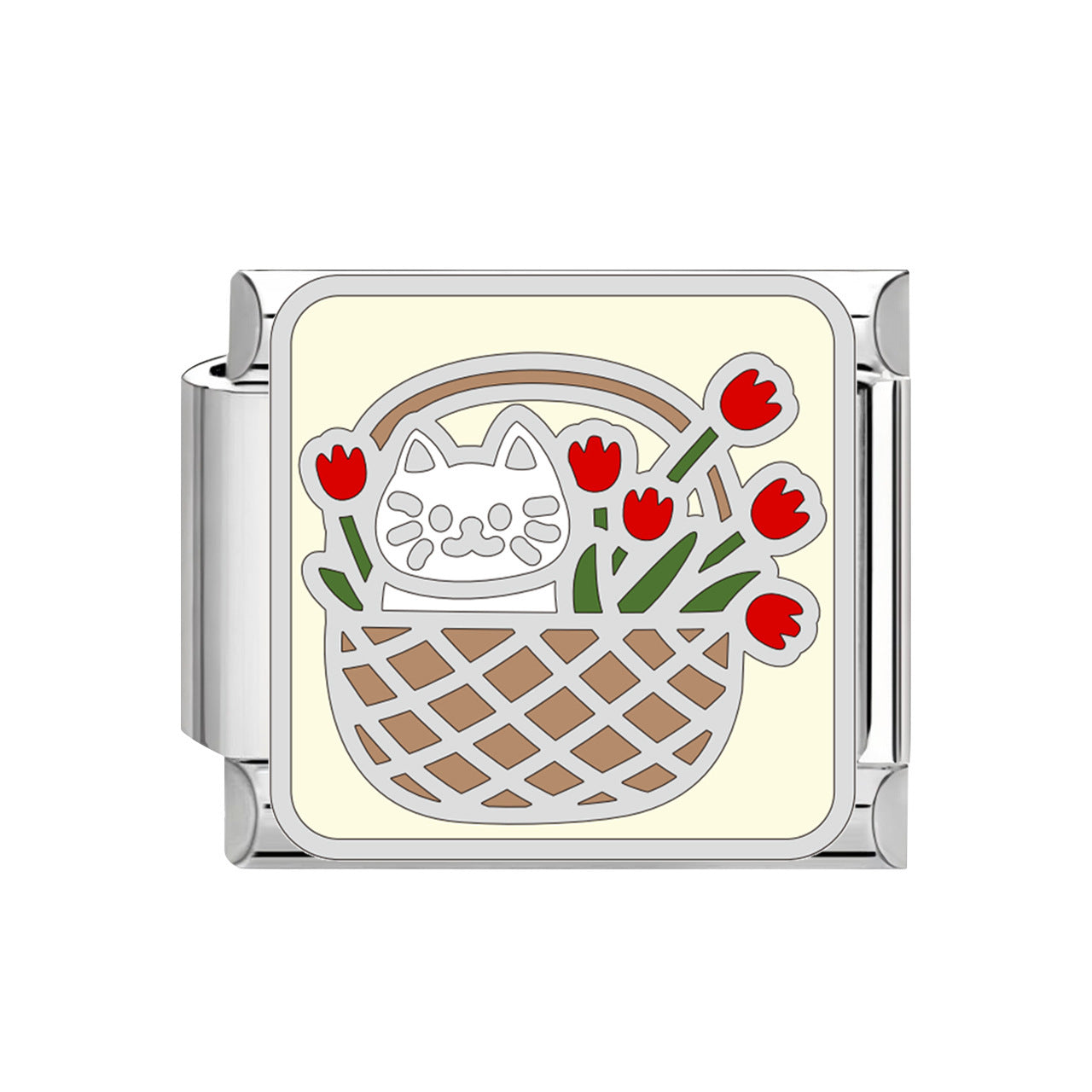 Wholesale 9mm Italian Charm Starter Bracelets DIY square Single Section Creative Stainless Steel Composable Bracelet