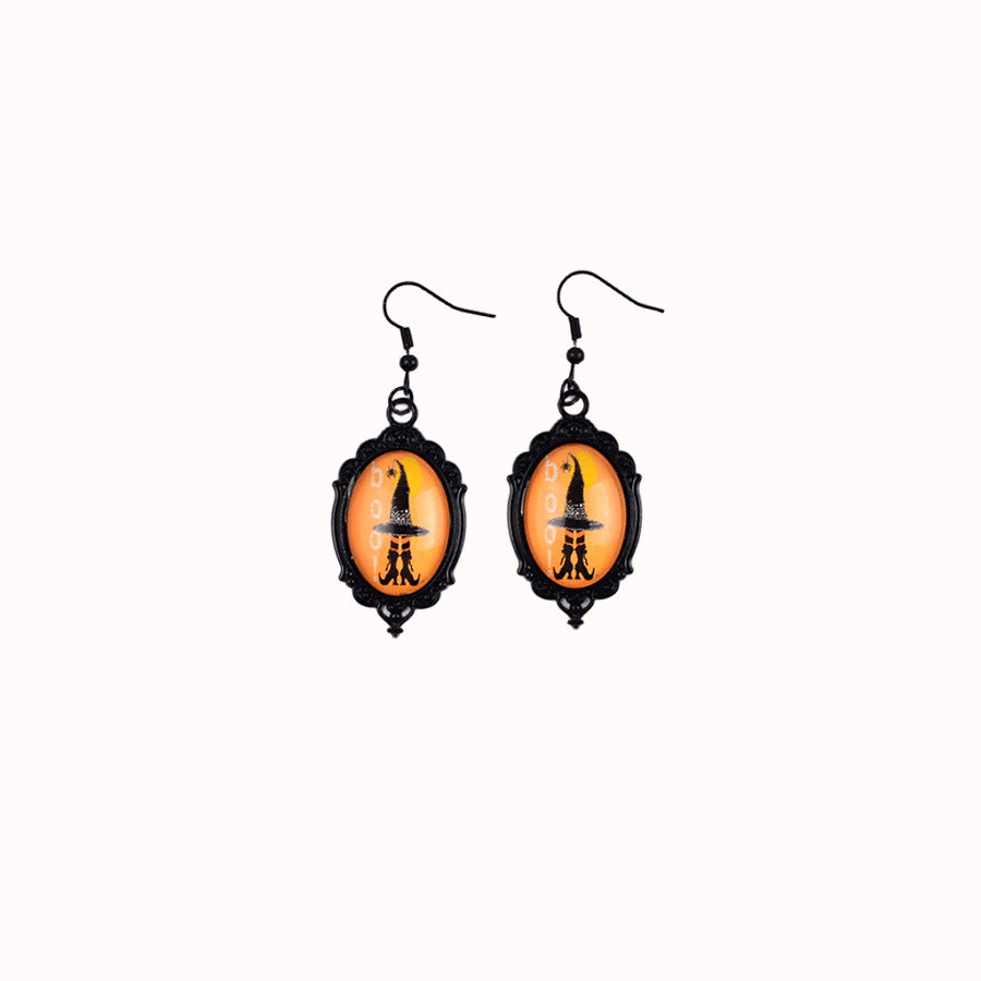 Wholesale  Pendant Earrings Ghost Pumpkin Dark Castle Design Zinc Alloy Electroplated Fashion Jewelry For Party Boutique Resale
