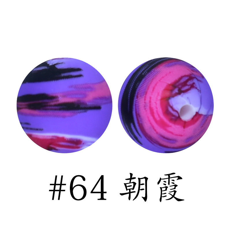 Wholesale 50pcs 15mm Morning Glow Silicone Round Beads DIY Bead Accessories ACC-BDS-HeSheng009
