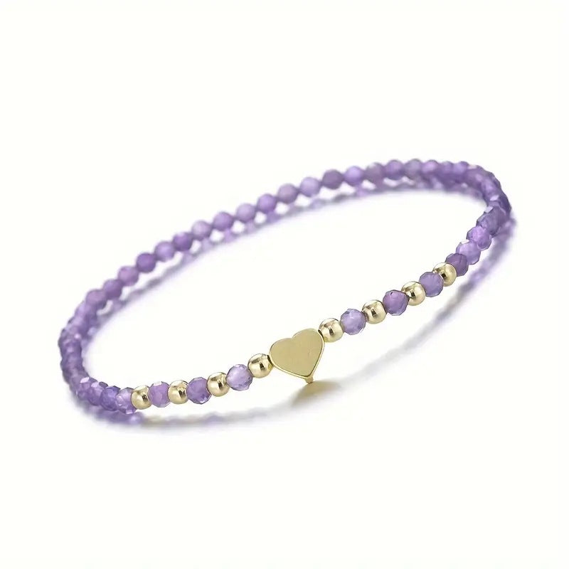 Bracelet à facettes à cristal naturel en gros bracelet Couple Bracelet