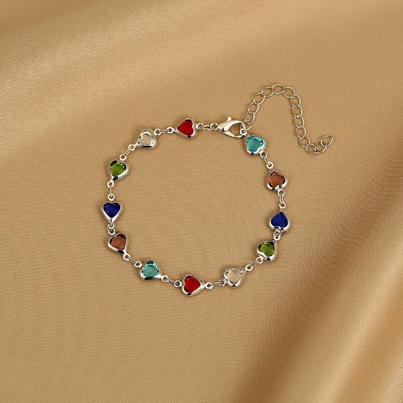 Wholesale Heart-shaped butterfly and flower bracelet
