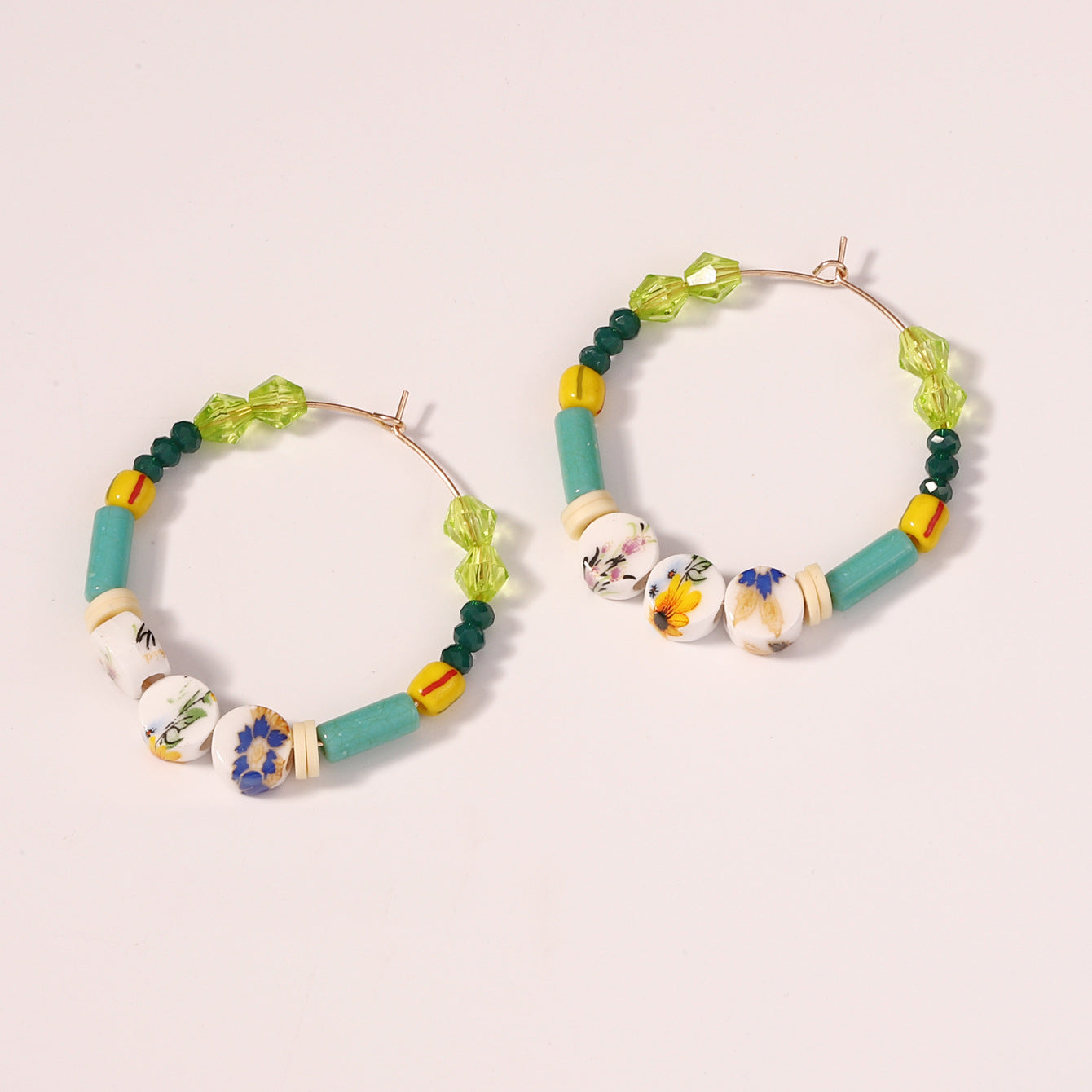 Wholesale Bohemian Style Handmade Beaded Rice Beads Crystal Earrings