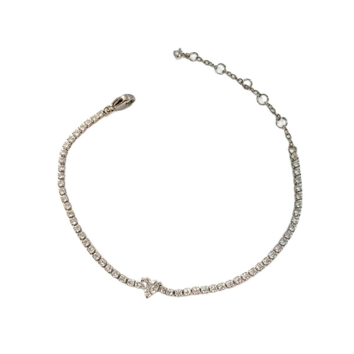 Wholesale Women S Pink Heart Titanium Steel Bracelet With Moissanite Everyday Fashion Accessory