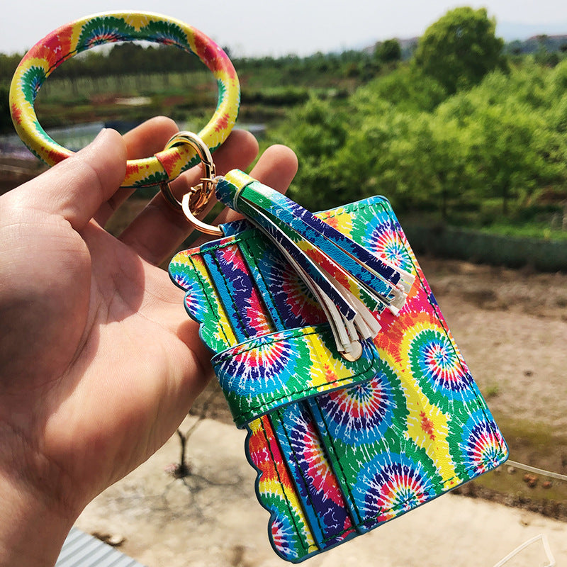 Wholesale Leopard Print PU Leather Tassel Keychain Wallet - Chic Fashion Accessory for Gift