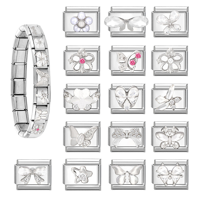 Wholesale Italian Charm Bracelet 9mm DIY Splicing Cute Creative Stainless Steel Composable Bracelet