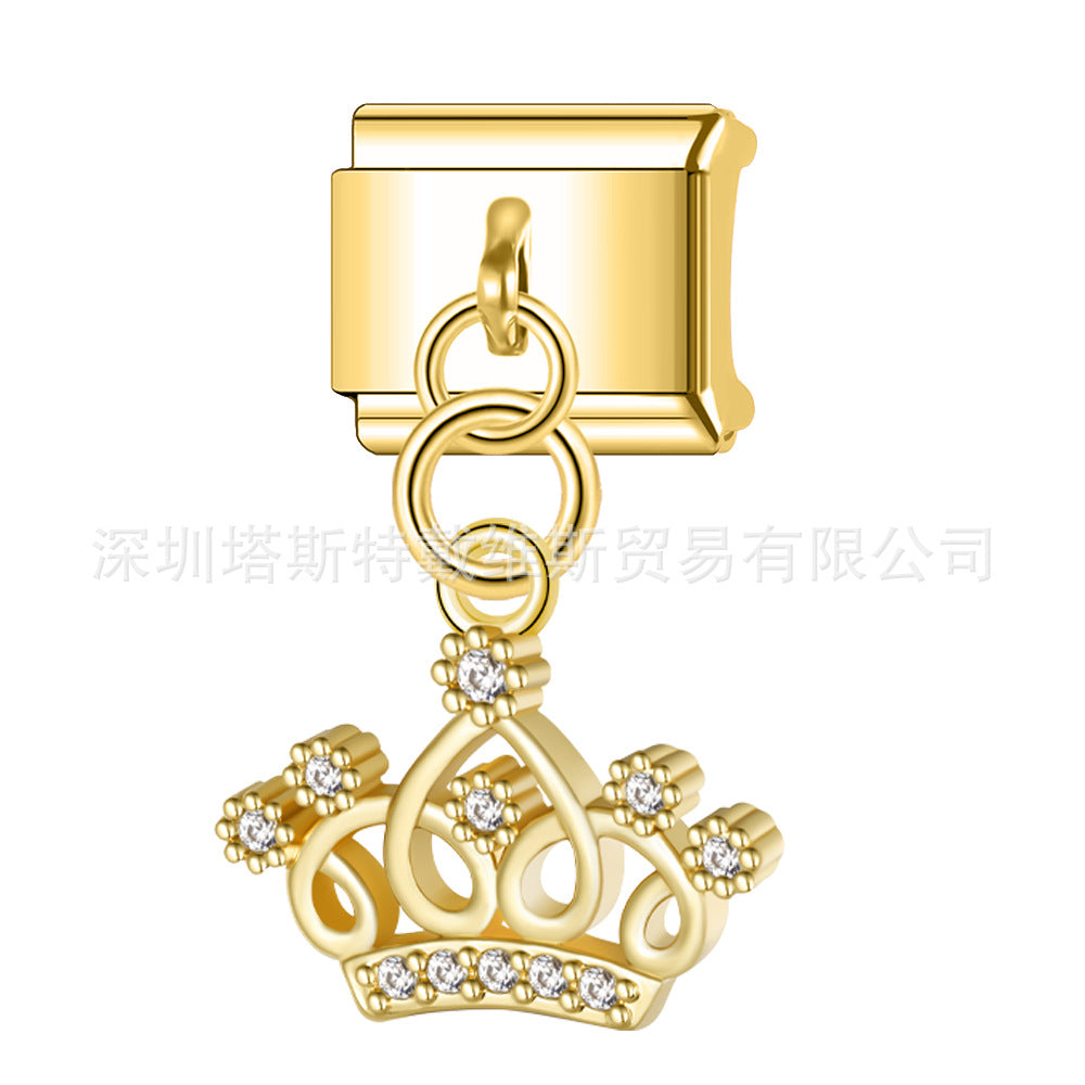 Wholesale Electroplated Alloy Heart Shaped Modular DIY Pendant Bracelet Gift Fashion Accessory