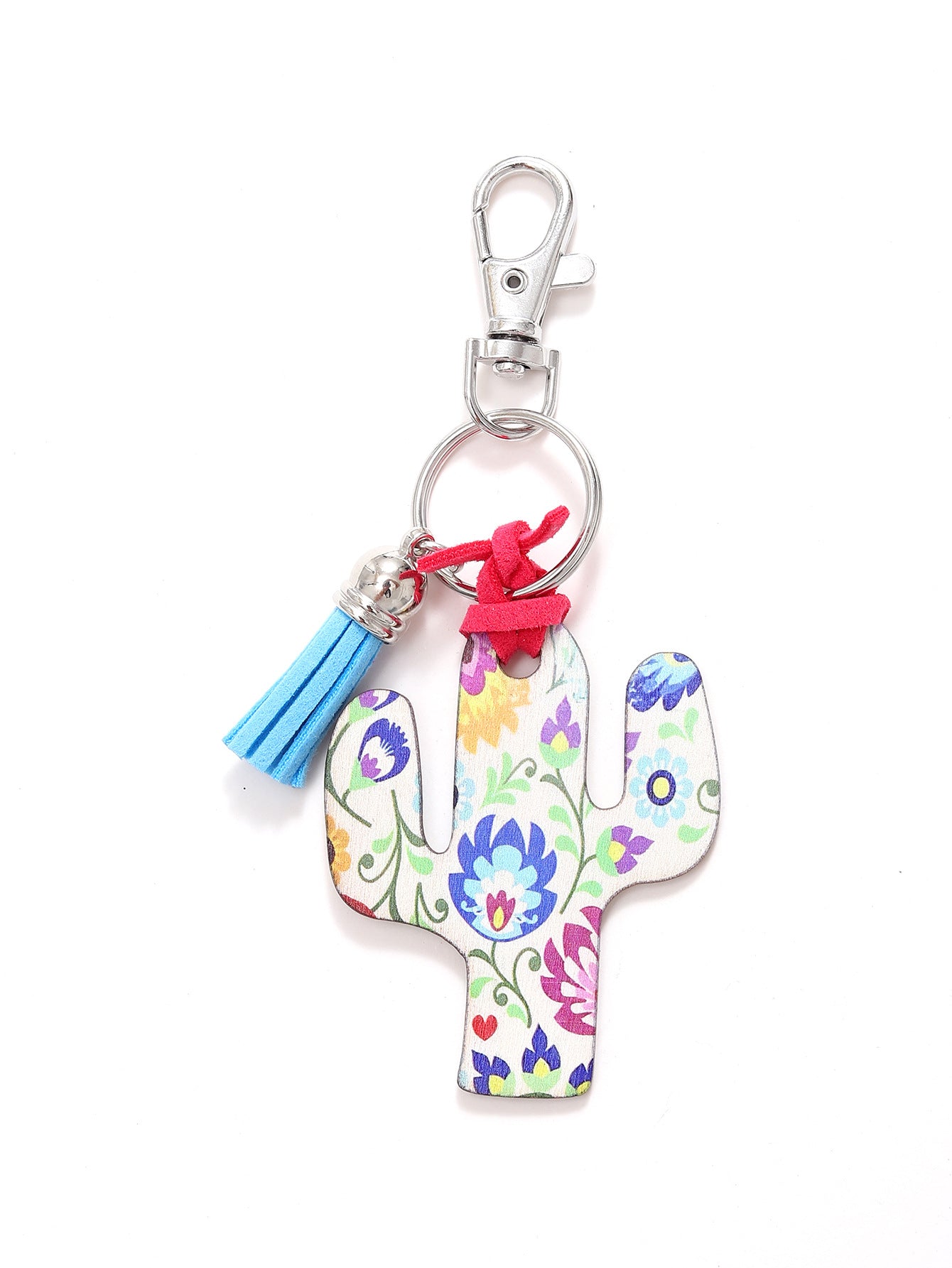 Wholesale Wooden Cactus Keychain Leopard Flower Rainbow Sunflower Keychains
