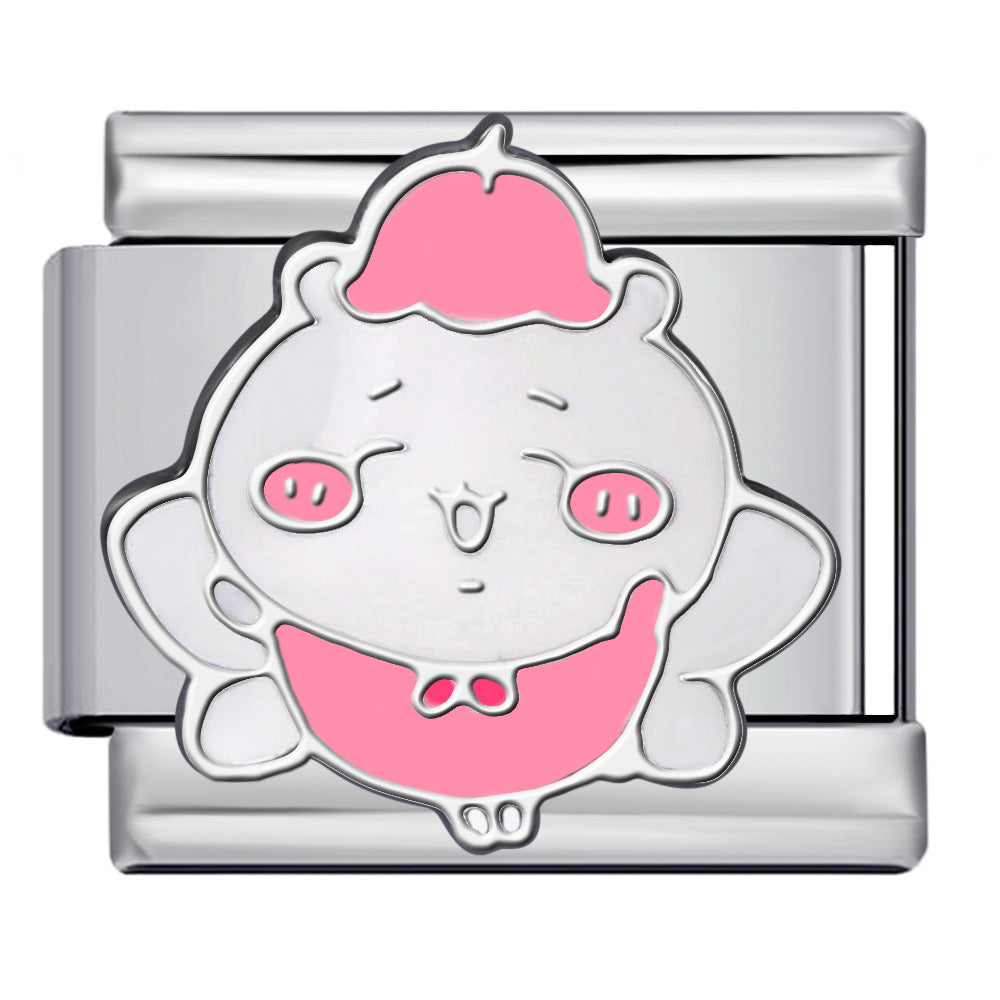 Wholesale Italian Charm Bracelet 9mm DIY Splicing Cute Cartoon Stainless Steel Composable Bracelet