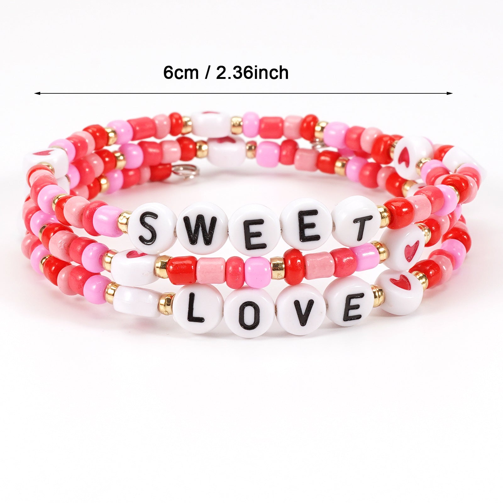 Wholesale Valentine' s Day  XOXO Soft y Love LOVE Soft y Bead Bracelet