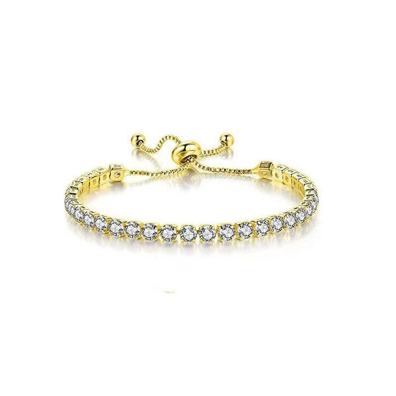 Wholesale White Zircon Tennis Pulling Bracelet Set