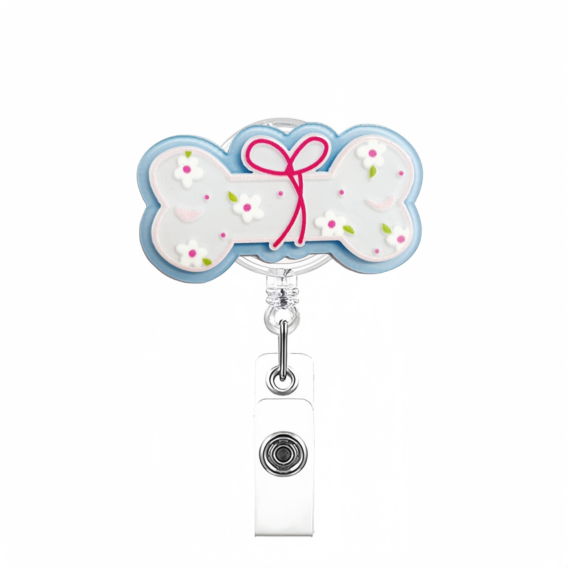 Wholesale Cute Cartoon Acrylic Retractable Clip Badge Keychain