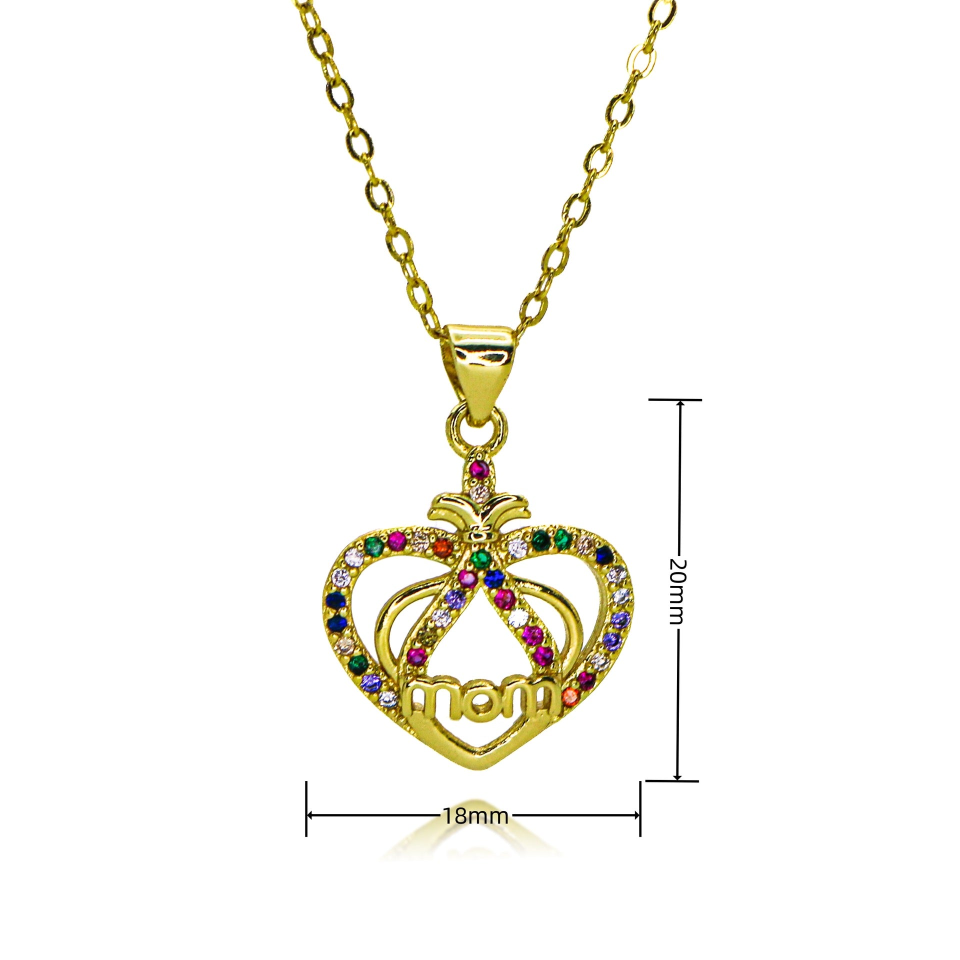 Wholesale mother's day jewelry creative zircon MOM heart-shaped letter pendant necklace