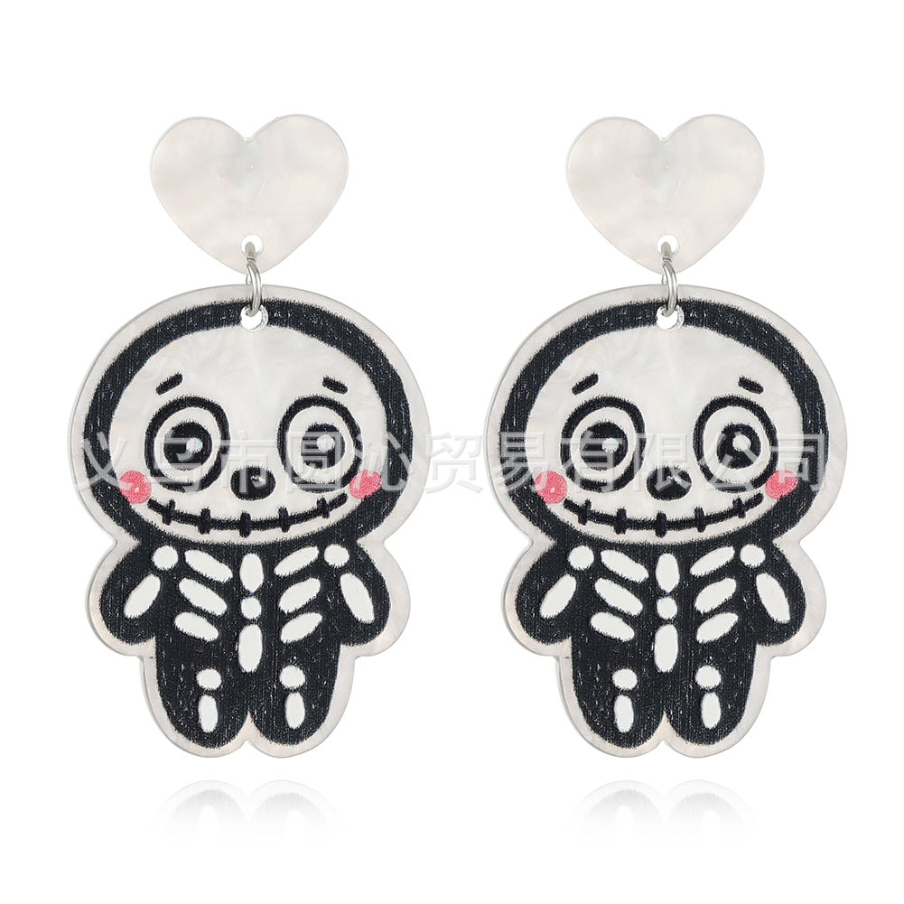 Wholesale   acrylic plate  skull pumpkin ghost mummy earrings