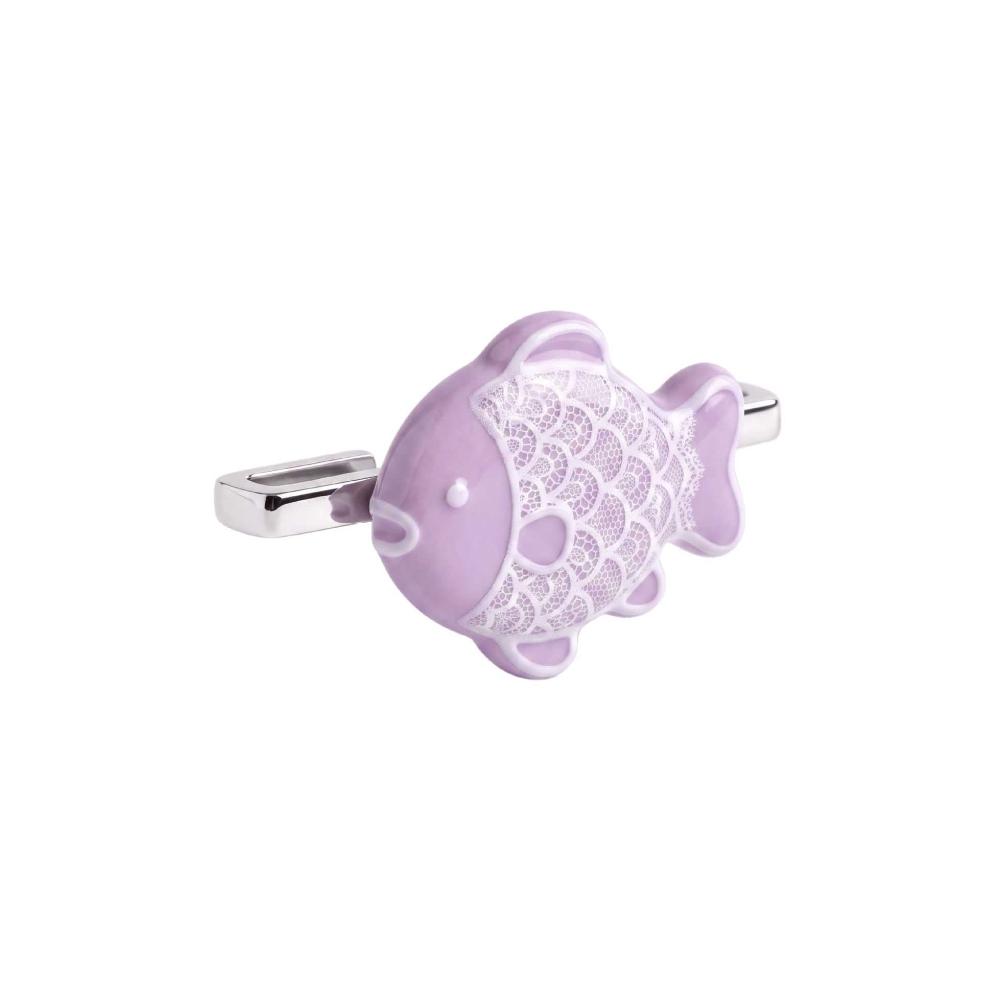 Wholesale Stainless Steel Korean Style Watch Band Charm Lace Purple Fish Design DIY Jewelry Accessory