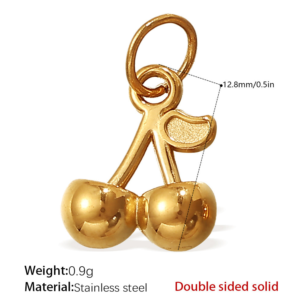 Wholesale Various Cherry Fruit Design Stainless Steel Pendants DIY Creative Bracelet Necklace Jewelry Pendant Bracelet