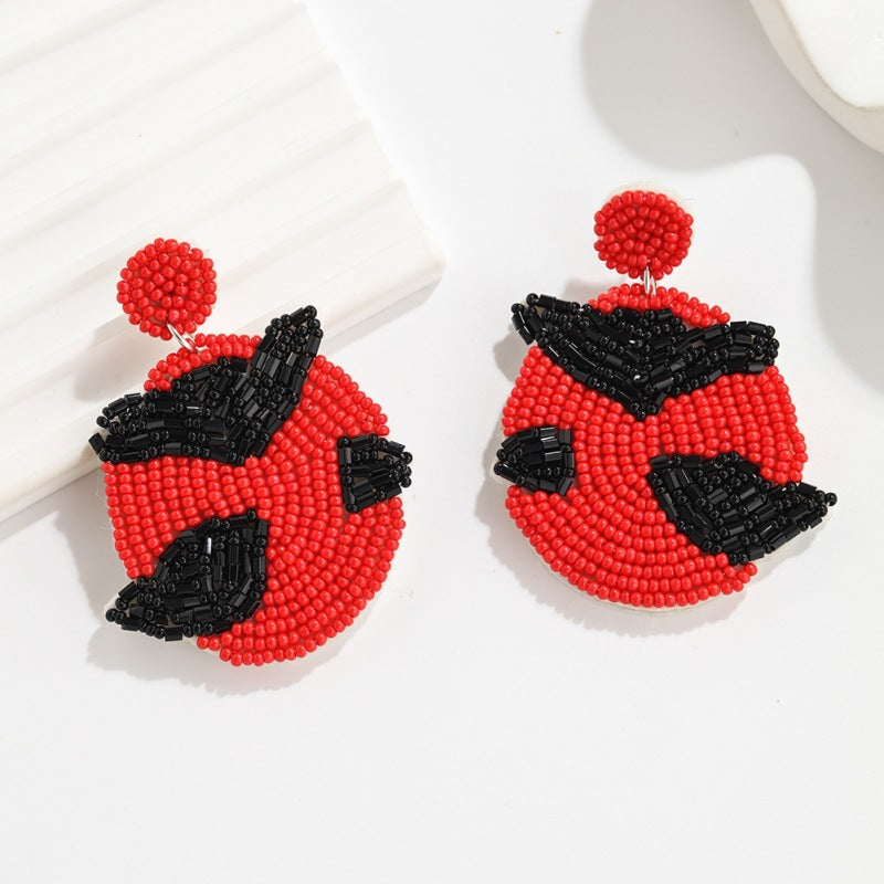 Wholesale Halloween Fabric Bead Earrings Ghost Pumpkin Spider Handmade Earrings ACC-ES-YuanQin002