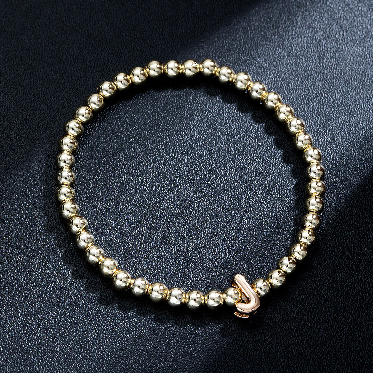 Wholesale Glossy Letter Beaded Elastic Bracelet for Women