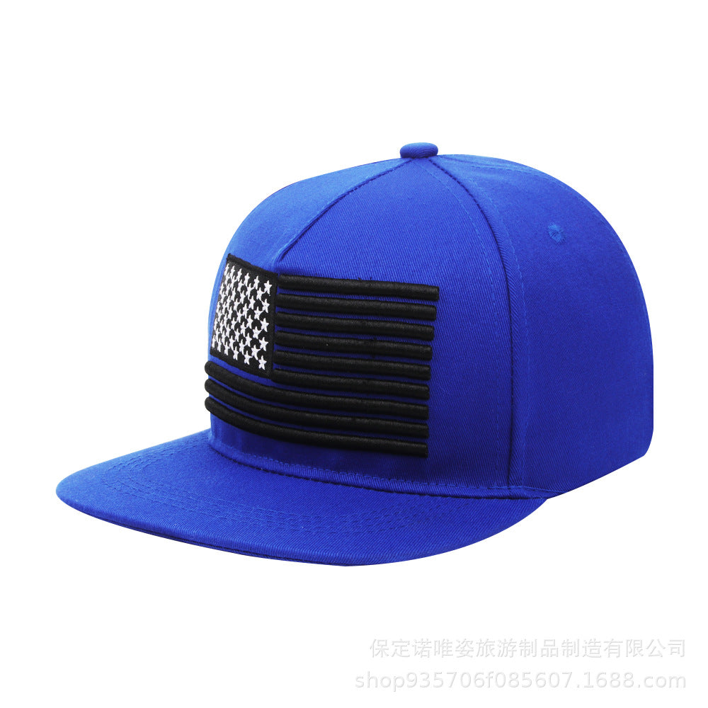Wholesale Embroidered Flat-Brim Hip Hop Cap National Flag Baseball Cap