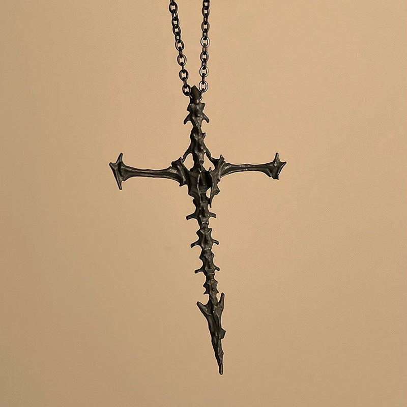 Wholesale Dark Style Skull Cross Pendant Necklace ACC-NE-FuSu011