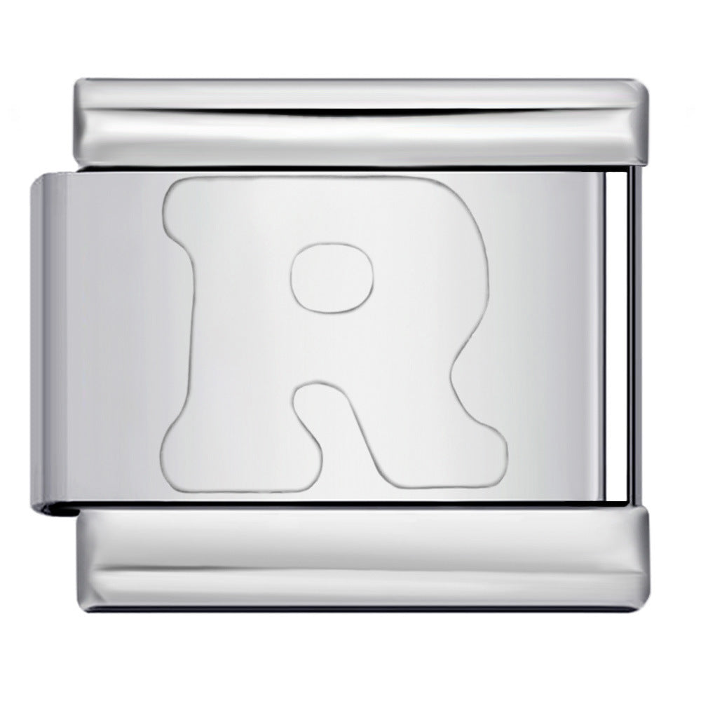 Wholesale Italian Charm Bracelet 9mm DIY Splicing Removable English Letters Stainless Steel Composable Bracelet