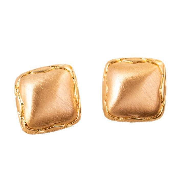 Wholesale square earrings retro niche geometric three-dimensional design earrings