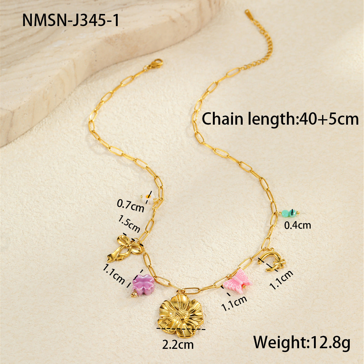 Wholesale Ocean Style Vacation Beach Conch Flower Stainless Steel Necklace