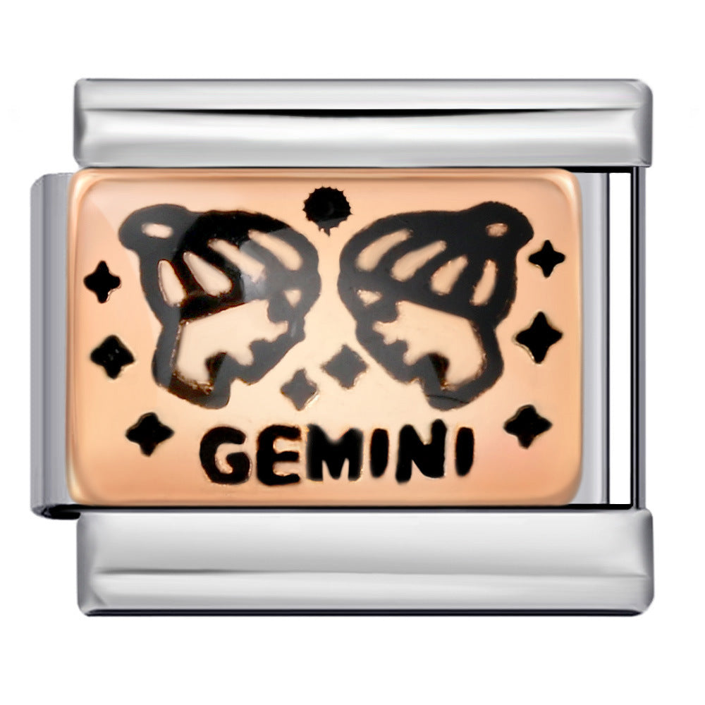 Wholesale Italian Charm Bracelet 9mm DIY Splicing Removable 12 Constellation Stainless Steel Composable Bracelet