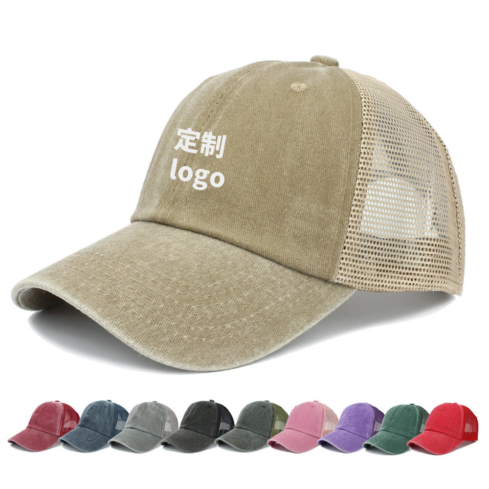 Wholesale Vintage Washed Cotton Breathable Mesh Sun Protection Baseball Cap Fashion Accessory Gift