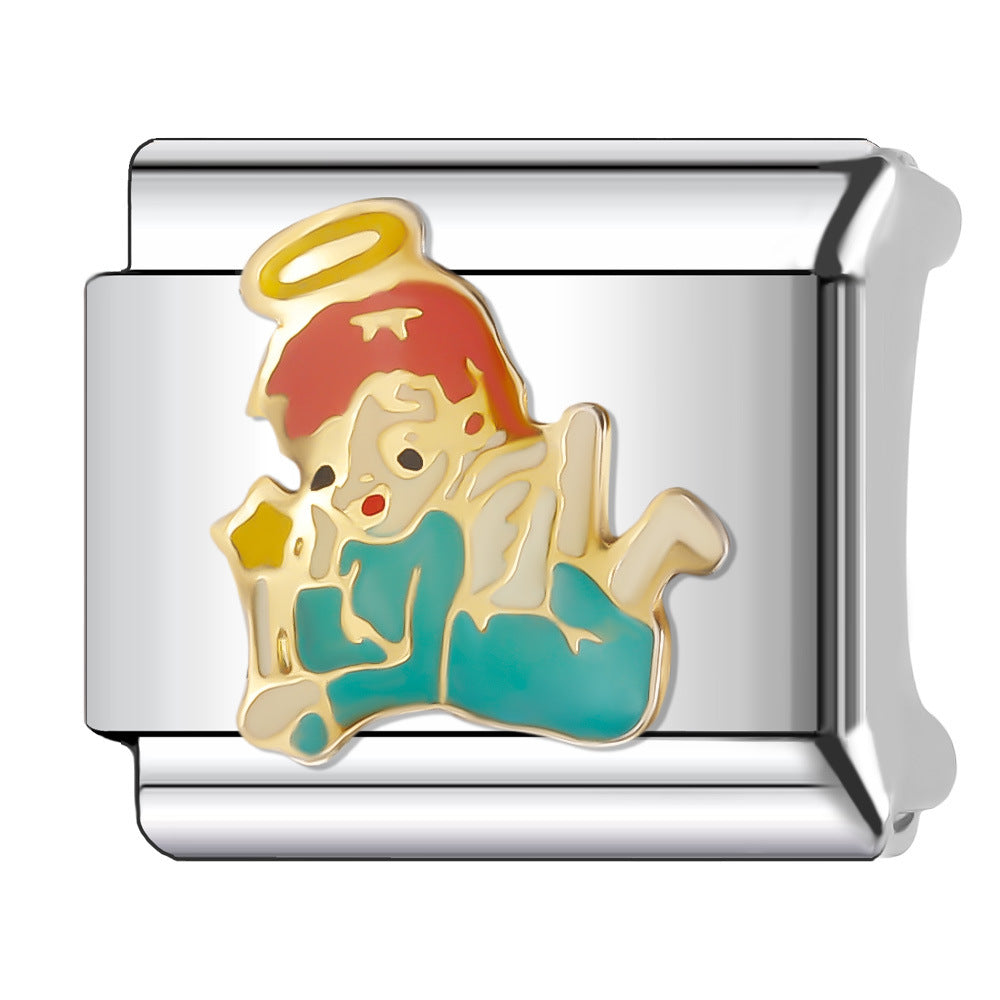 Wholesale Italian Charm Bracelet 9mm DIY Splicing Stainless Steel Creative Pattern Composable Bracelet