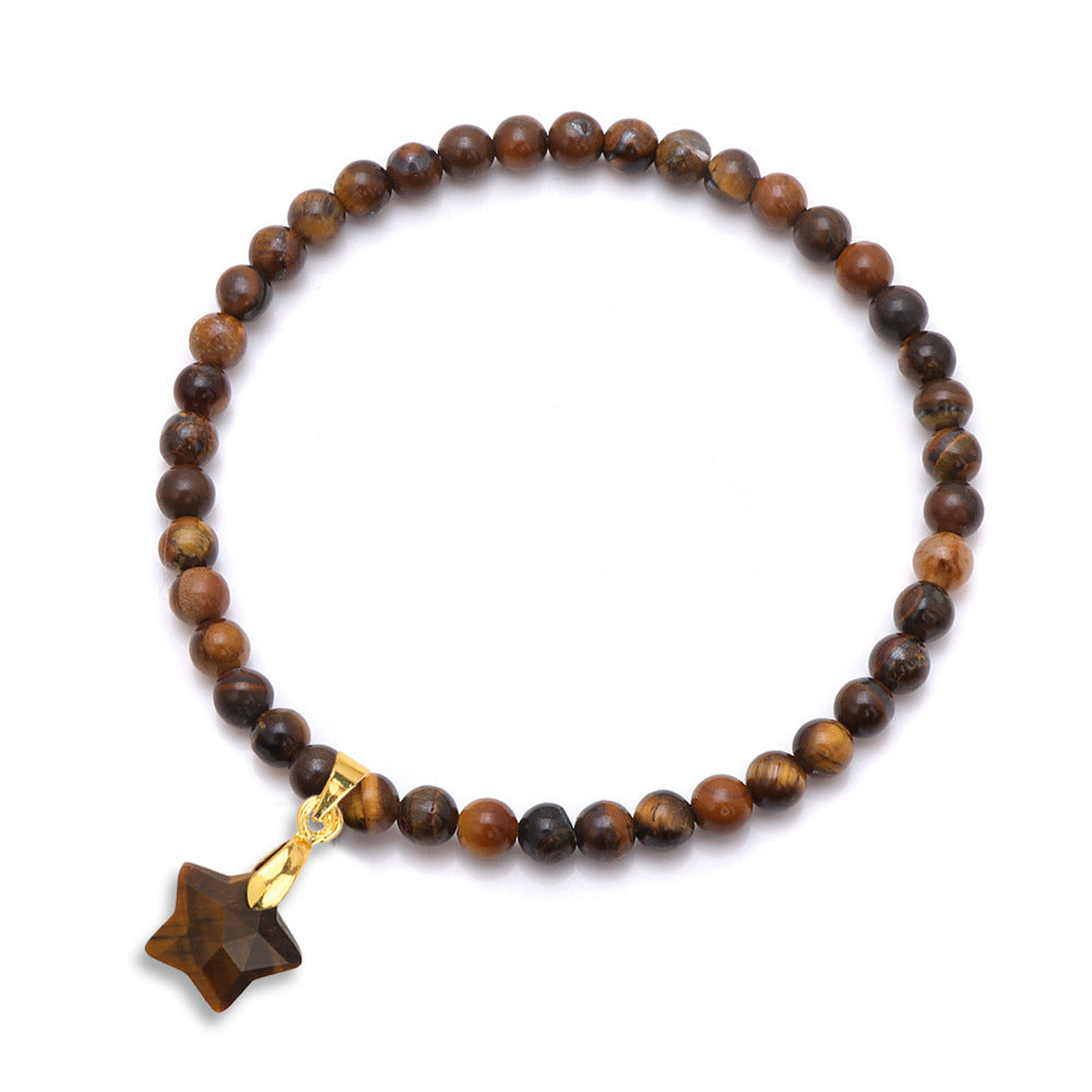 Wholesale Natural Crystal Bracelet 4mm Tiger Eye Lapis Lapis Beaded  Bracelet