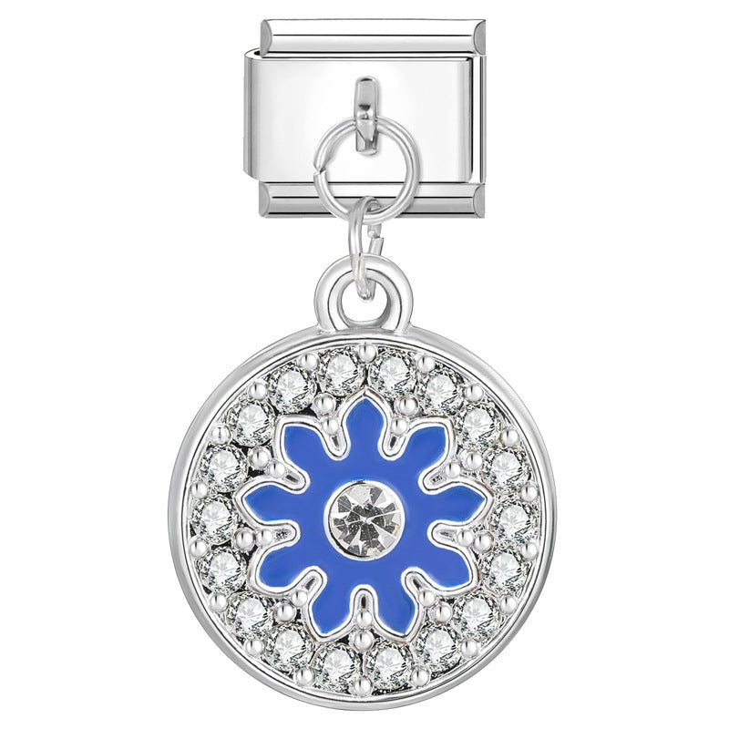 Bracelet de charme italien en gros 9 mm DIY Esplicing Blue Eyes Bracelet composable en acier inoxydable