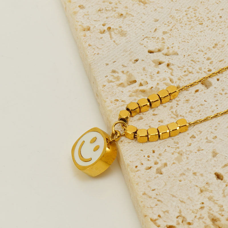 Wholesale Stainless steel Broken Gold Smiley Face Pendant Necklaces Choker Necklaces ACC-NE-ZhongXin004
