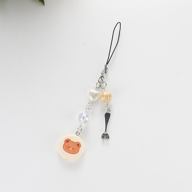 Wholesale Tableware Beaded Lanyard Keychain