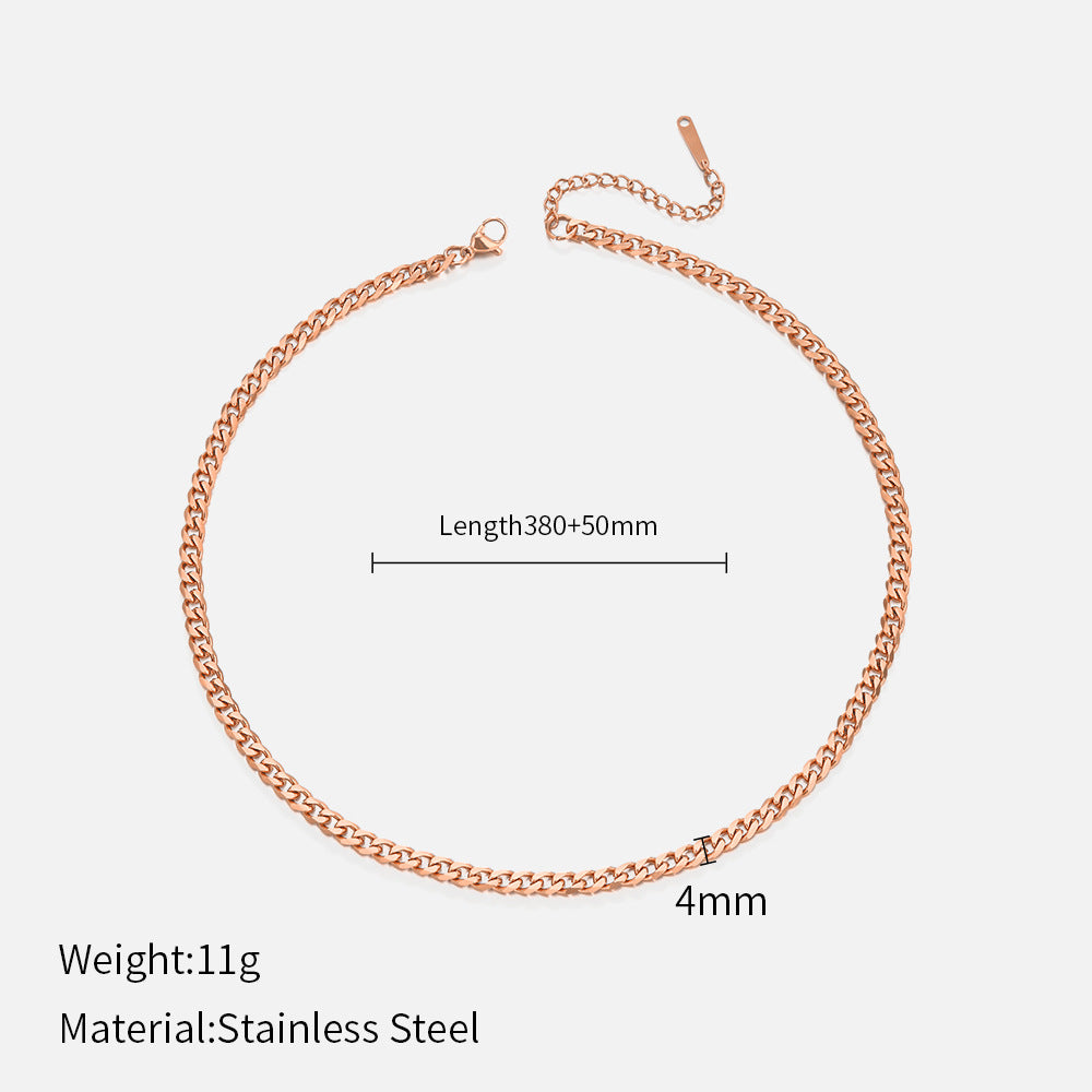 Wholesale Cuban Gold-Plated Stainless Steel Necklace