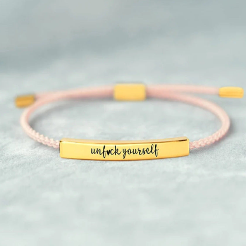 Wholesale Unchained Bracelet UNF CK YOURSELF Braided Lucky Bracelet Miyuki Stainless Steel Bracelets ACC-BT-KLE003