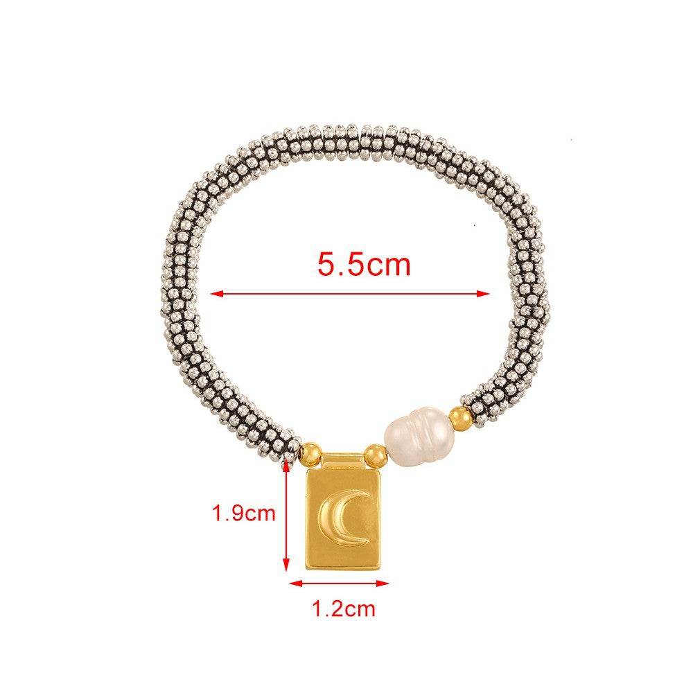Wholesale Copper Freshwater Pearl Moon Heart Sun Bracelet