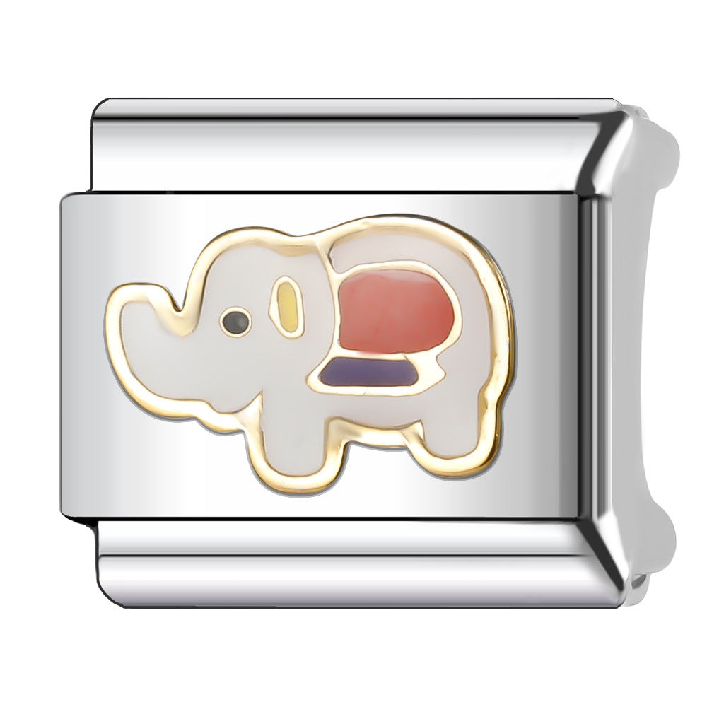 Wholesale Italian Charm Bracelet 9mm DIY Splicing Animal Style Stainless Steel Composable Bracelet