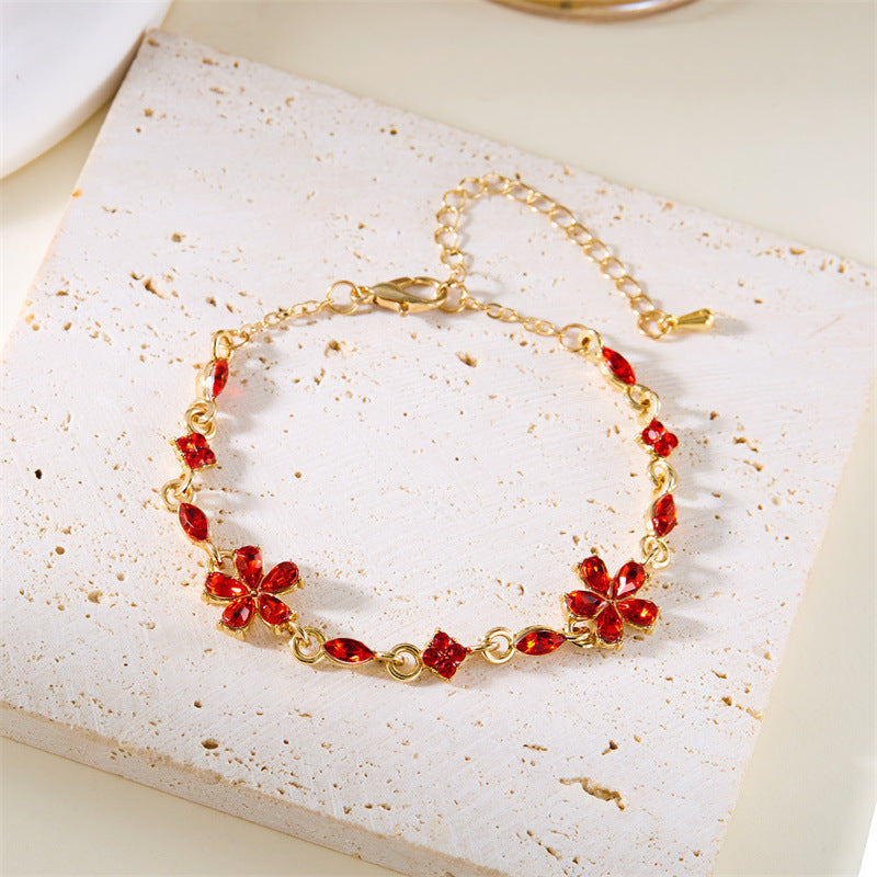 Wholesale Chic Crystal Flower Bracelet For Women Everyday Jewelry Accessory Gift For Besties