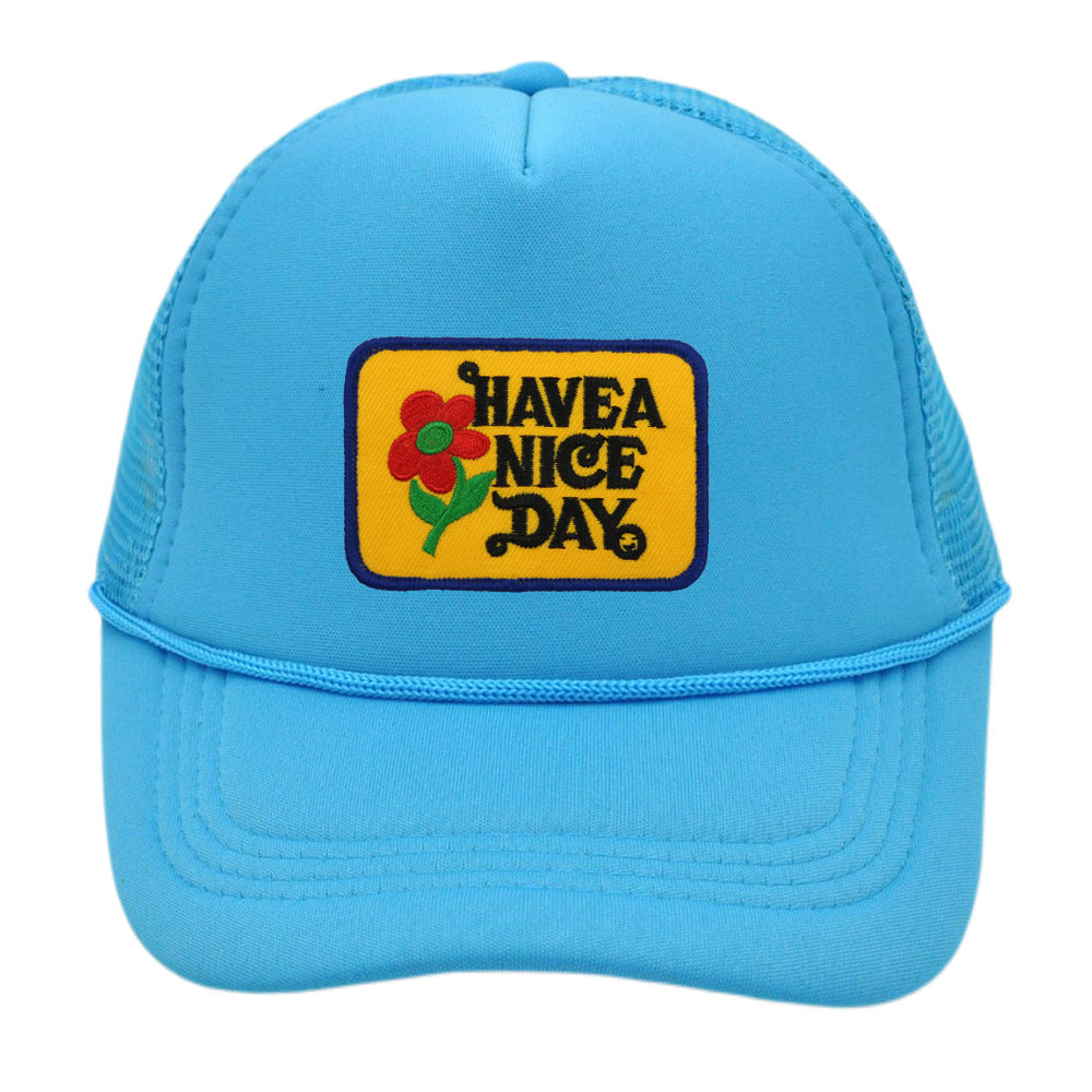Wholesale Haves Nice Day Floral Logo Baseball Mesh Cap ACC-HT-PeiNi003