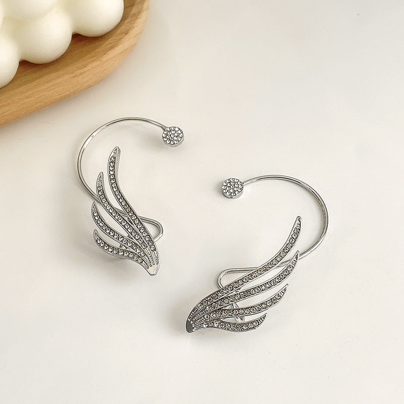 Wholesale Flash Diamond Wings Ear Clip Earrings
