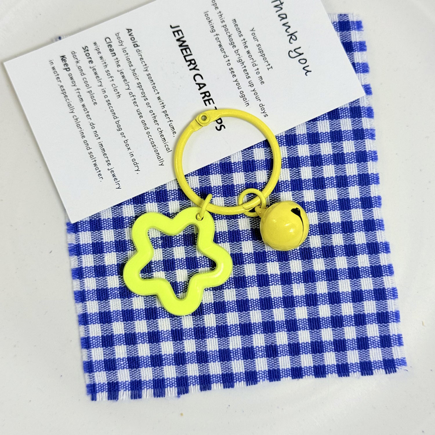 Wholesale Cartoon Star Bell Keychain Cute Pendant Bag Charm Plastic Resin Gift
