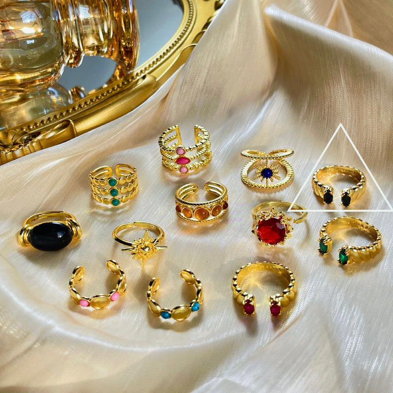 Wholesale Vintage 18k Gold Ring with Adjustable Opening Adjustable Rings Gold Plated Rings ACC-RS-YaoFeng002