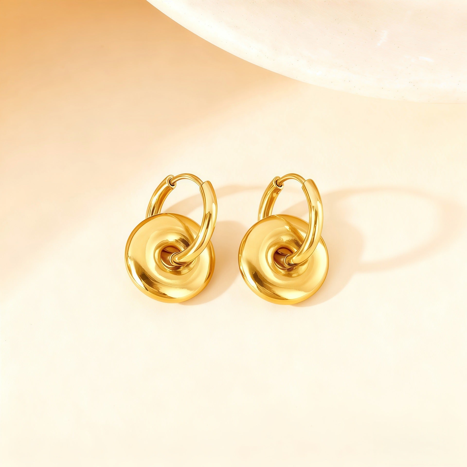 Wholesale Love Elegant Earrings Ear Buckle Titanium Steel Star Moon Geometric Earrings Light Luxury Earrings