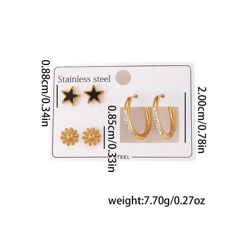 Wholesale Stylish Titanium Steel Love Earrings Set Fashion Jewelry for Party Wear