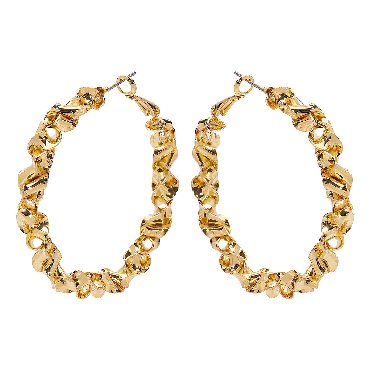 Wholesale geometric irregular twist metal style earrings