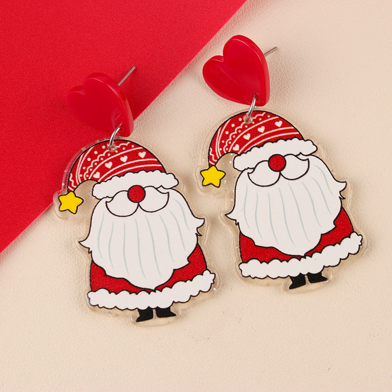 Wholesale  Christmas Cartoon  Candy Cane Gloves Earrings