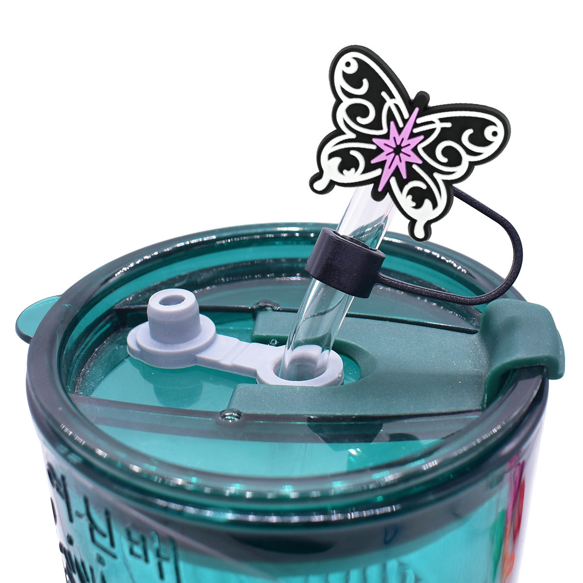 Wholesale Random 100pcs Creative    10mm PVC Soft Straw Tube Cap