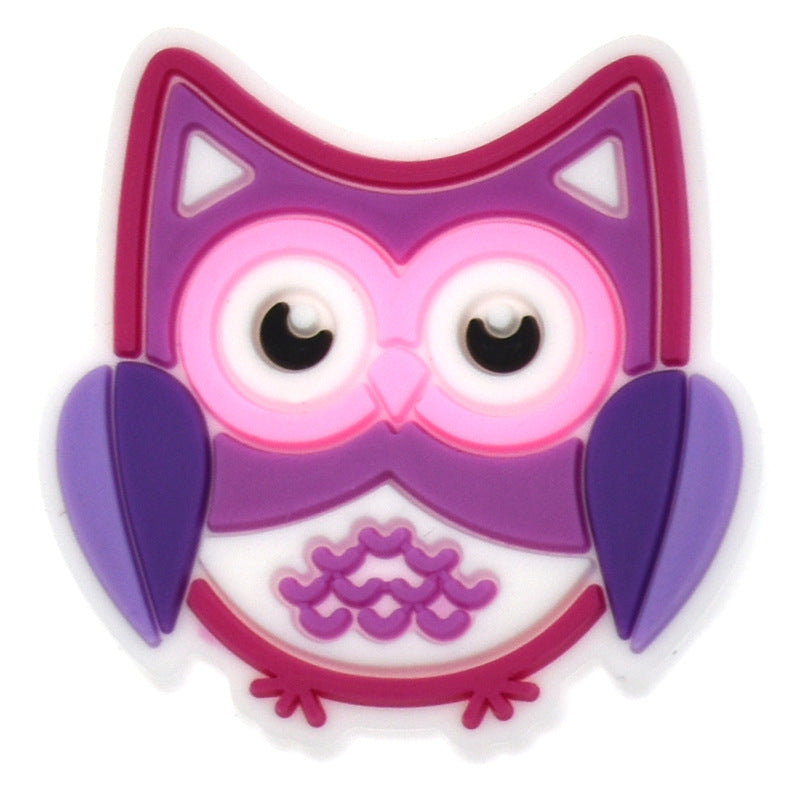 Wholesale Random 100pcs of Owl PVC Soft Adhesive Hole Shoes with DIY Decorations ACC-SC-RYY009