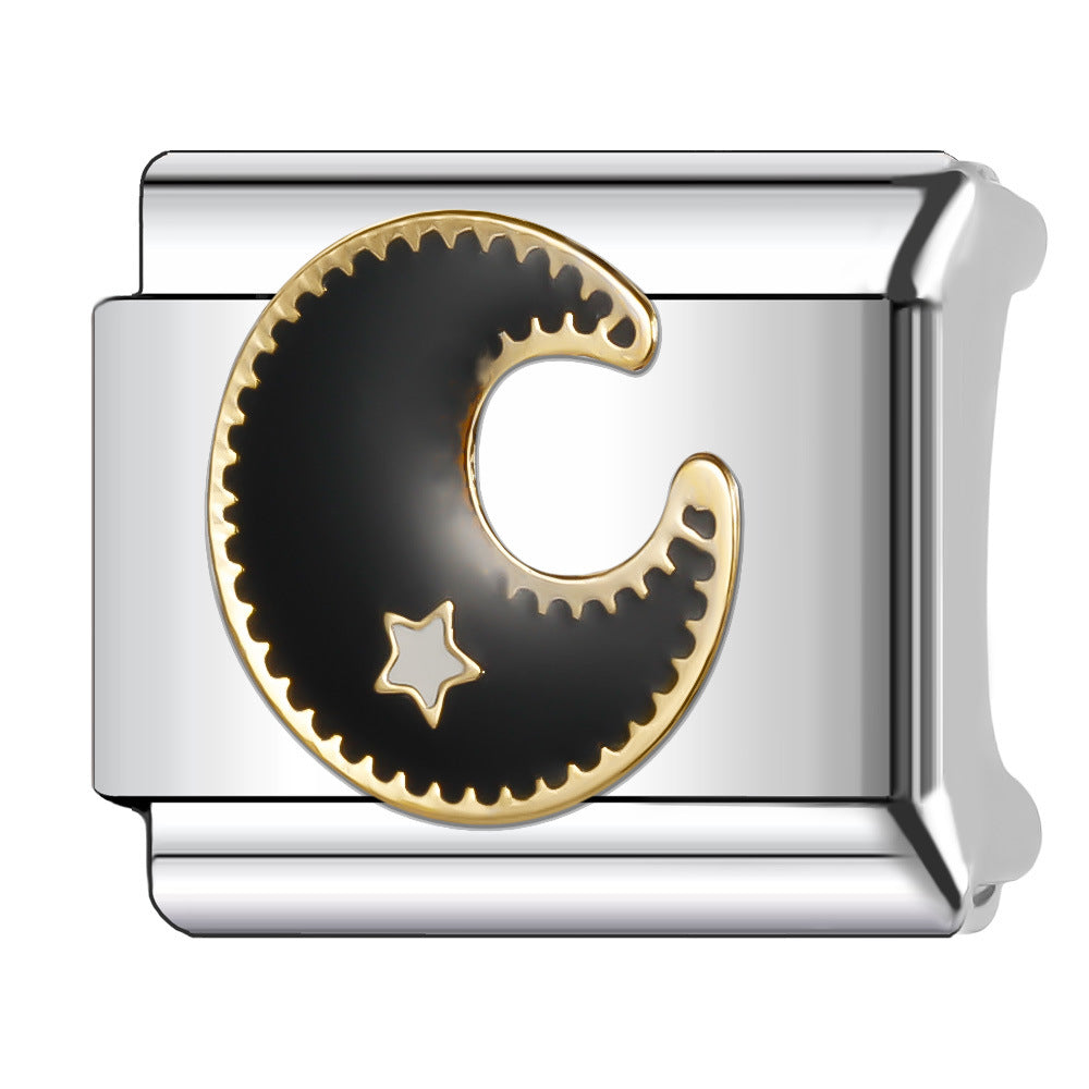 Wholesale Italian Charm Bracelet 9mm DIY Splicing Star Moon Planet Stainless Steel Composable Bracelet