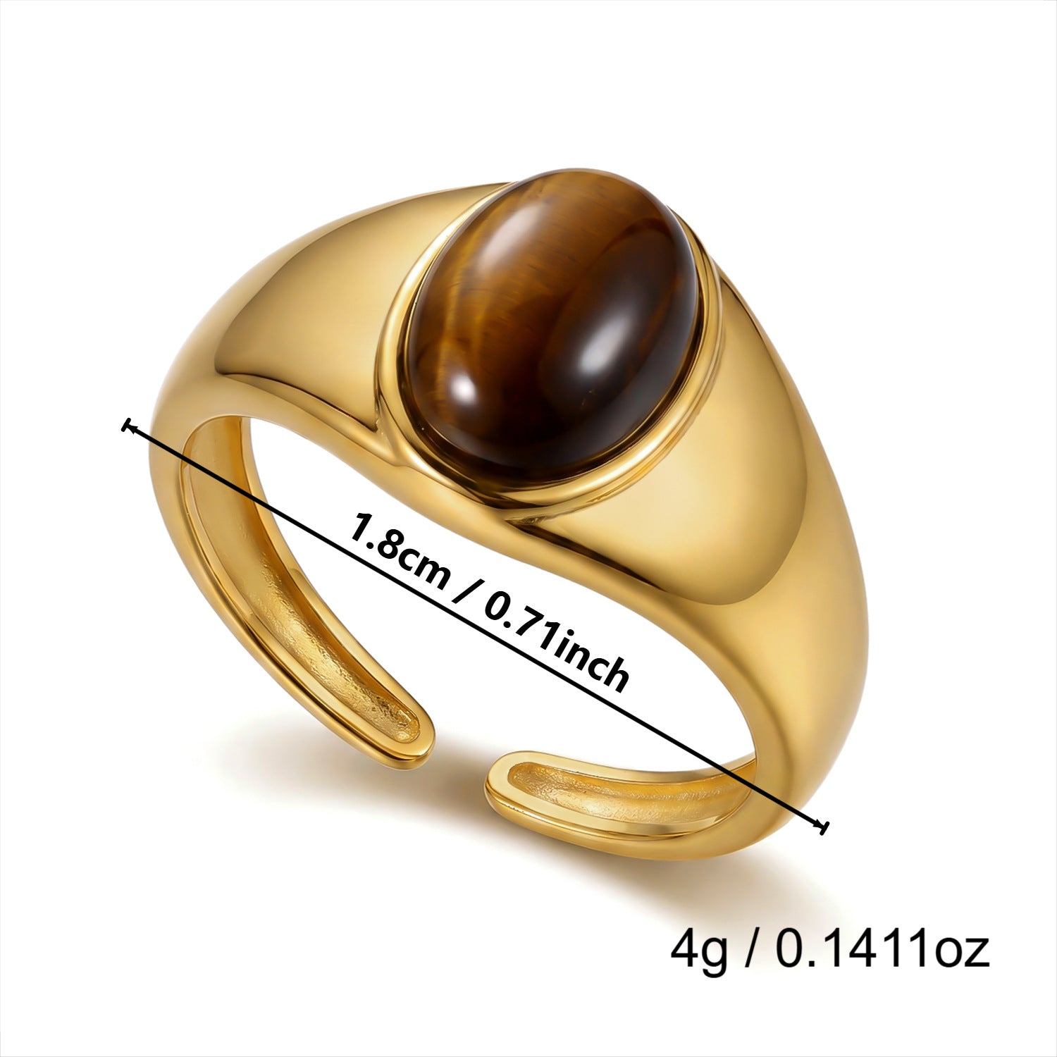 Wholesale Vintage Texture Tiger Eye Stainless Steel Multi-Layer Stacked Ring Jewelry Accessory